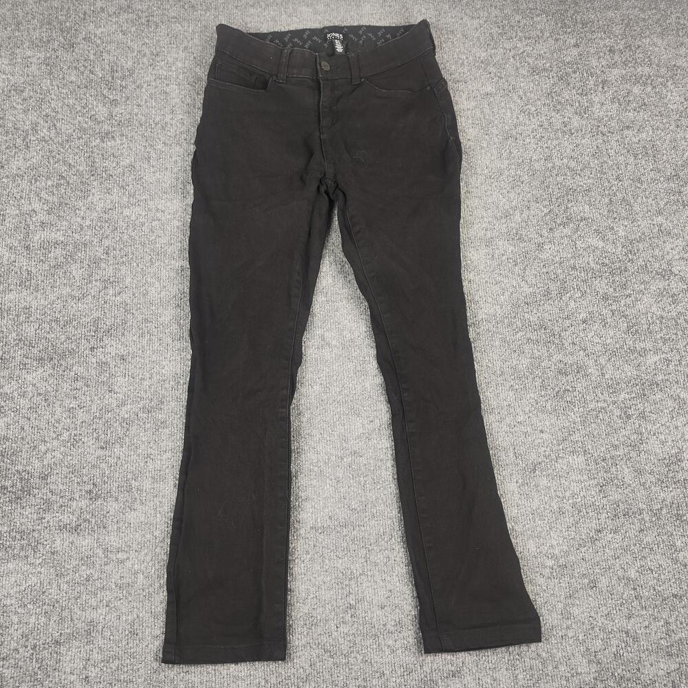 Jones New York Jeans Womens 4 Black Dark Wash Slim Skinny Denim Classic